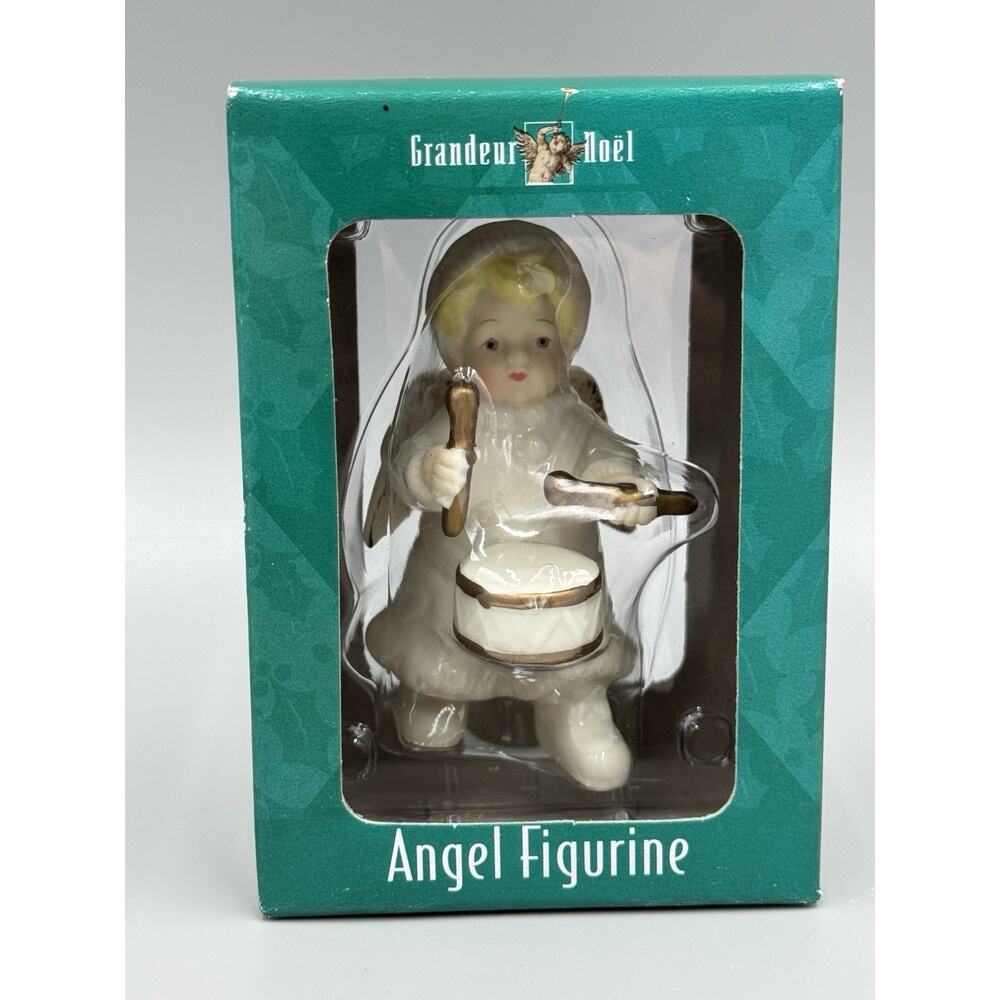Grandeur Noel Porcelain Drumming Angel Figurine
